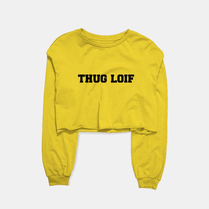 Thug Loif Graphic Cropped Sweatshirt