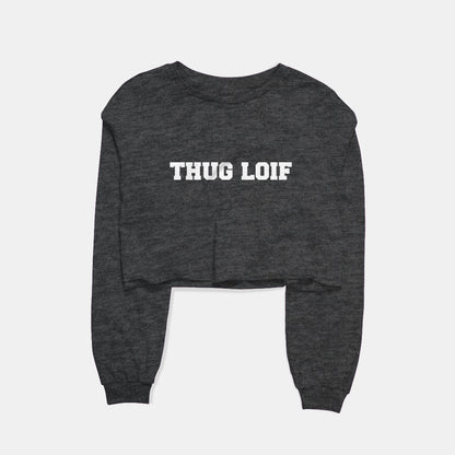 Thug Loif Graphic Cropped Sweatshirt
