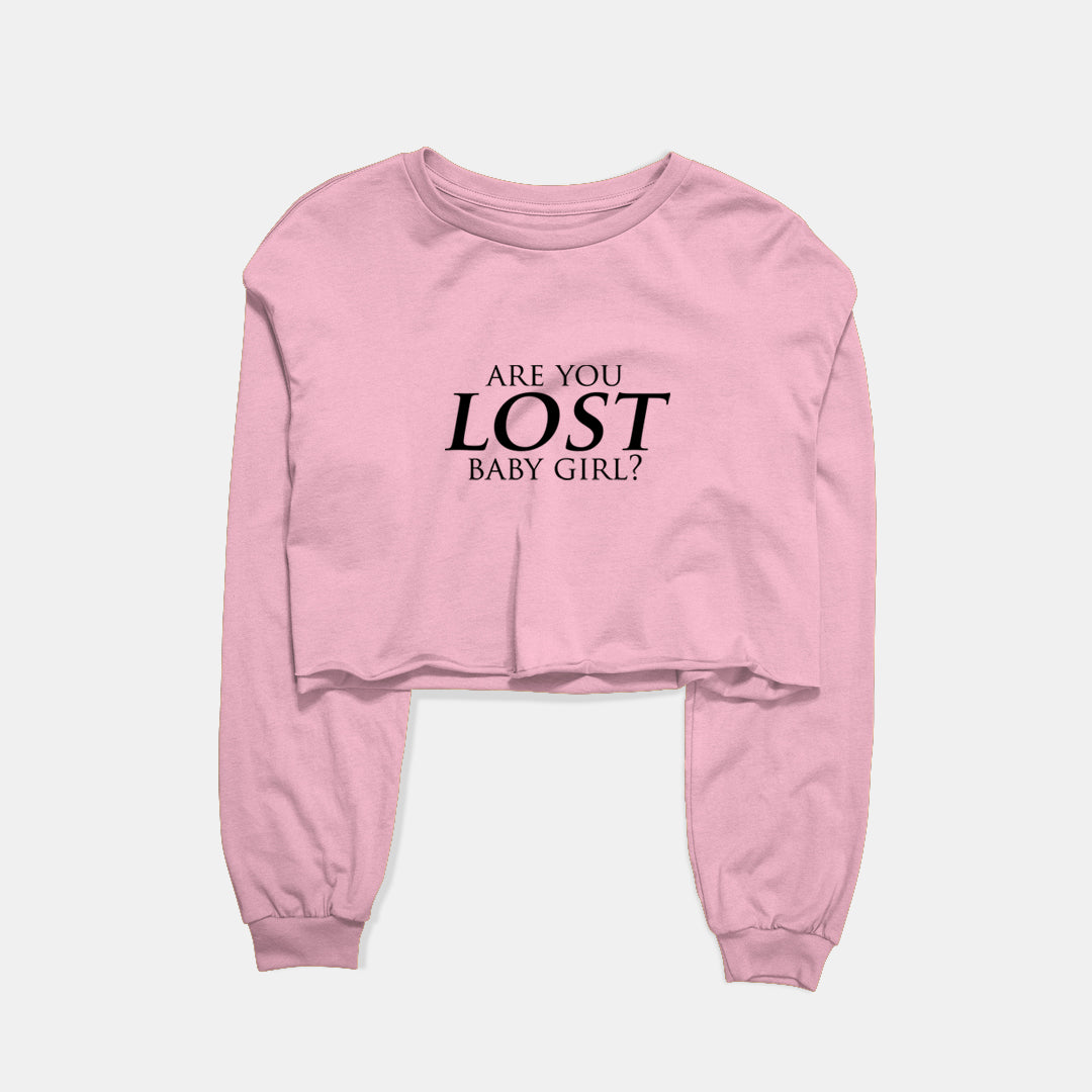 Are You Lost Baby Girl Graphic Cropped Sweatshirt