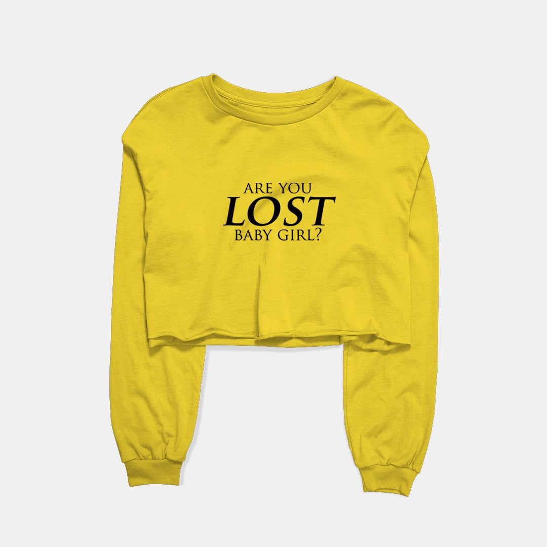 Are You Lost Baby Girl Graphic Cropped Sweatshirt