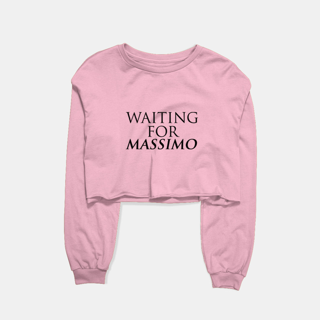 Waiting For Massimo Graphic Cropped Sweatshirt