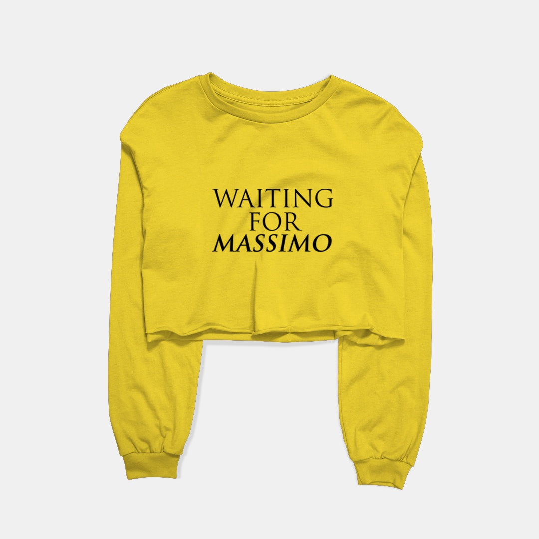 Waiting For Massimo Graphic Cropped Sweatshirt