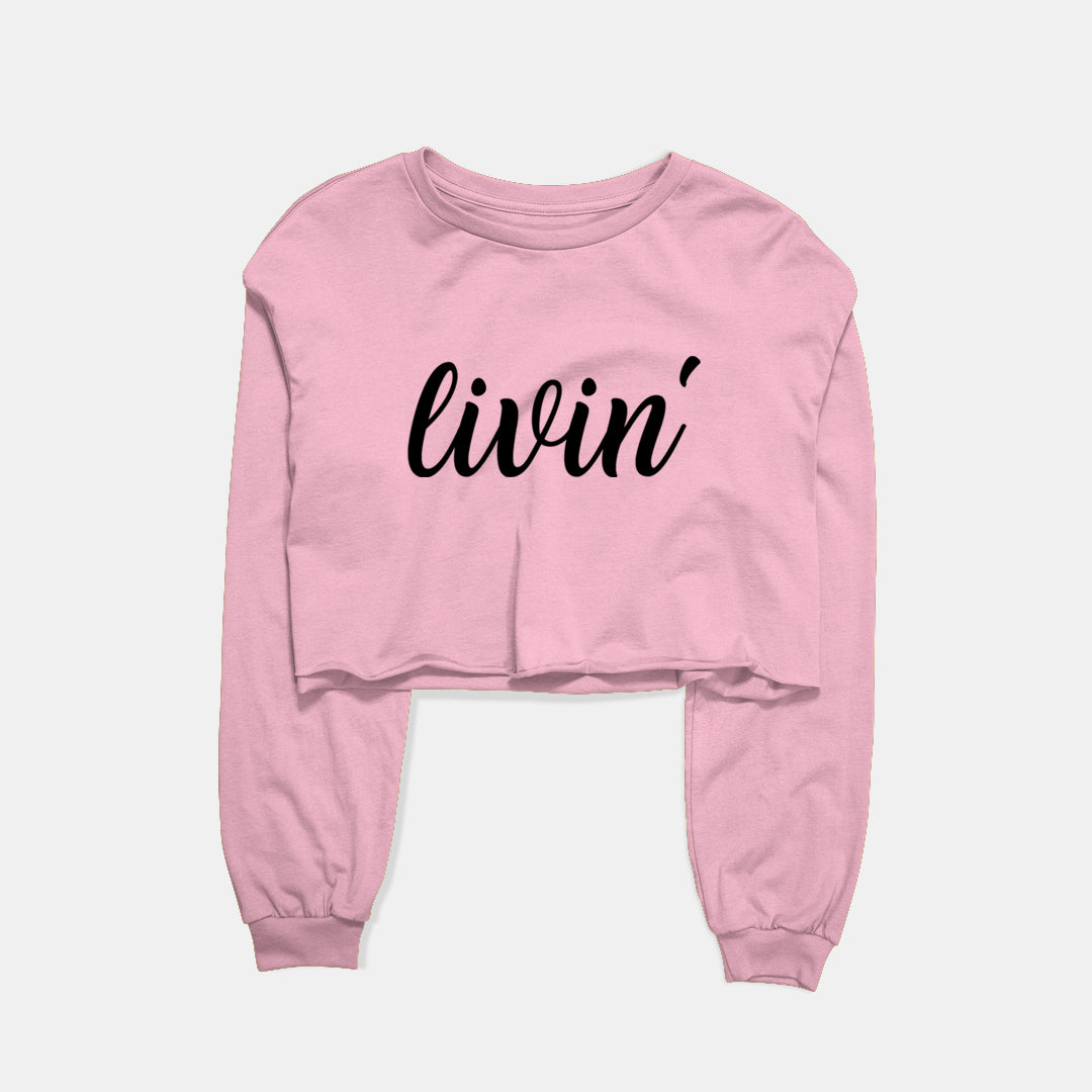 Livin Graphic Cropped Sweatshirt