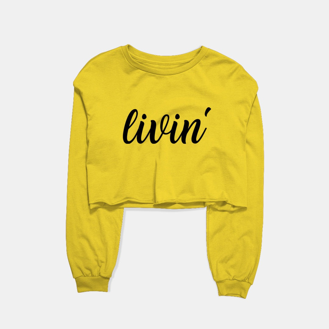 Livin Graphic Cropped Sweatshirt