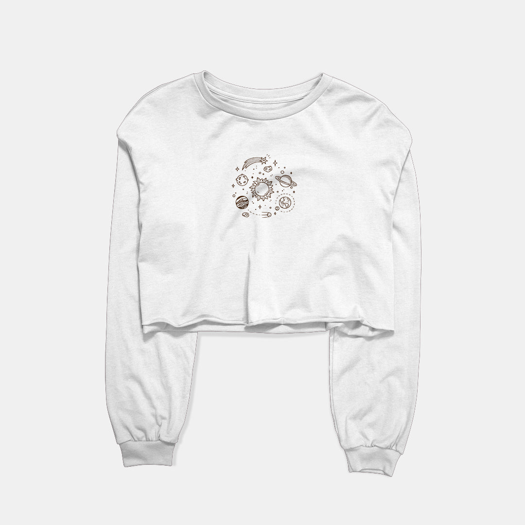 Galaxy Graphic Cropped Sweatshirt