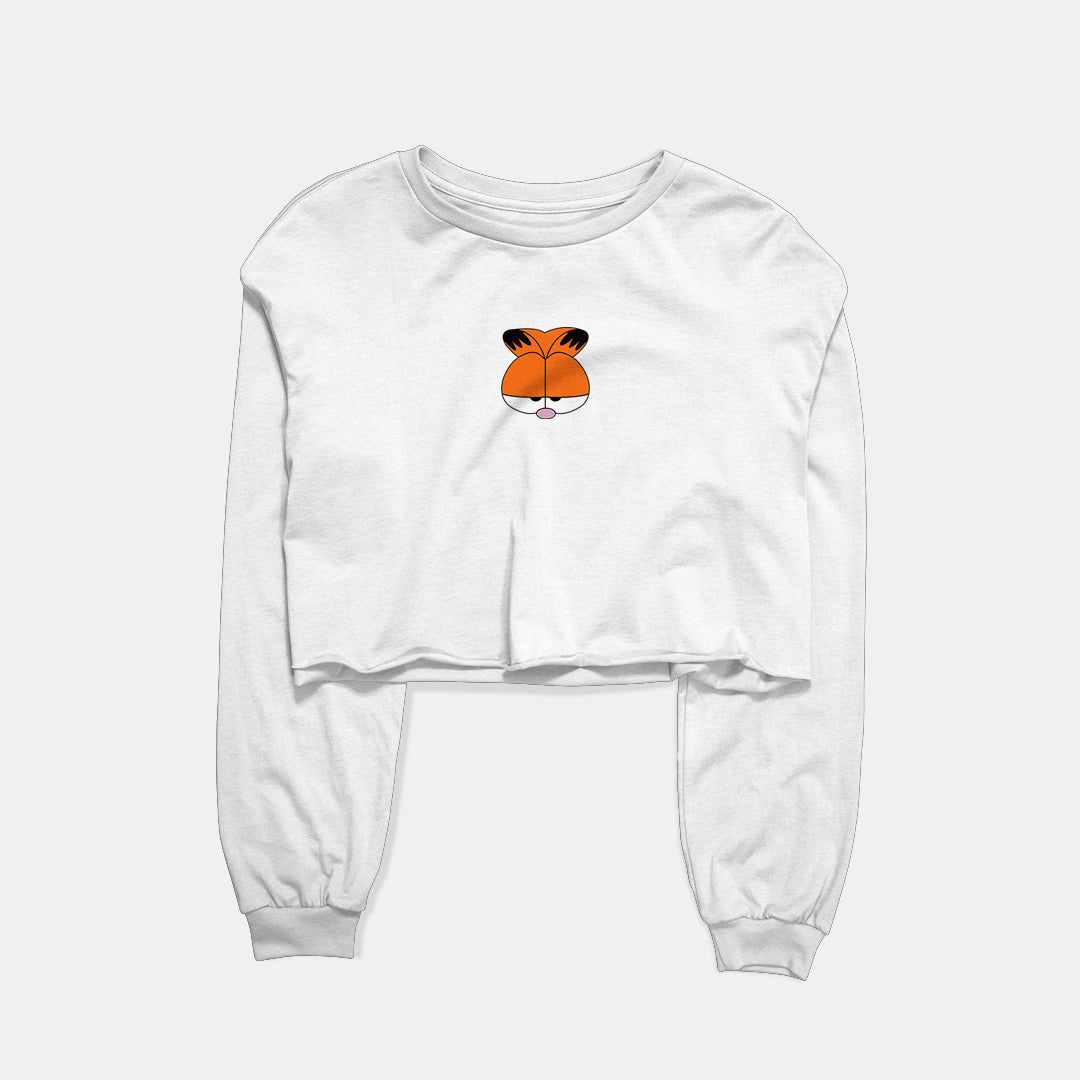 Sneeky Garfield Graphic Cropped Sweatshirt
