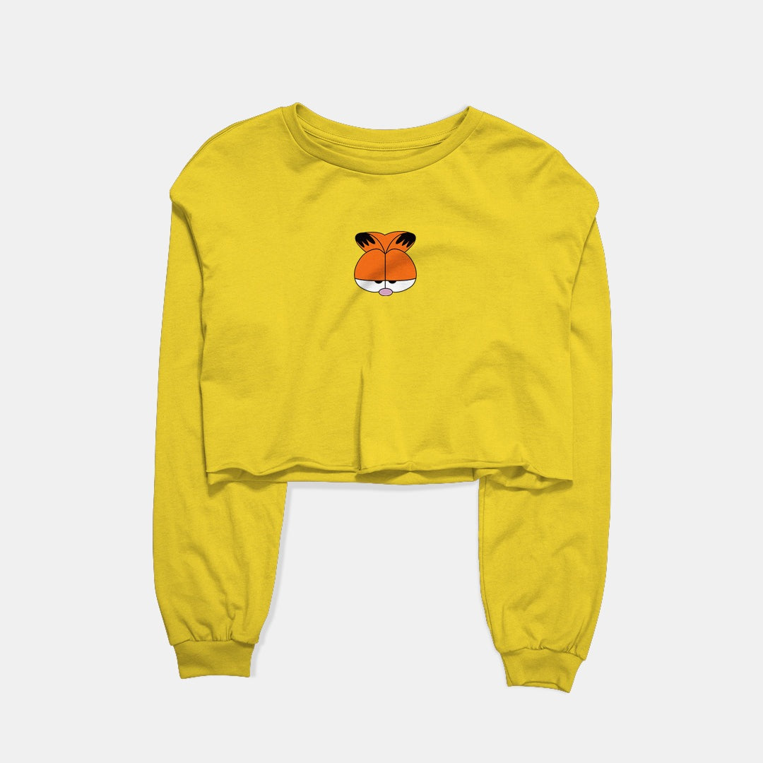 Sneeky Garfield Graphic Cropped Sweatshirt
