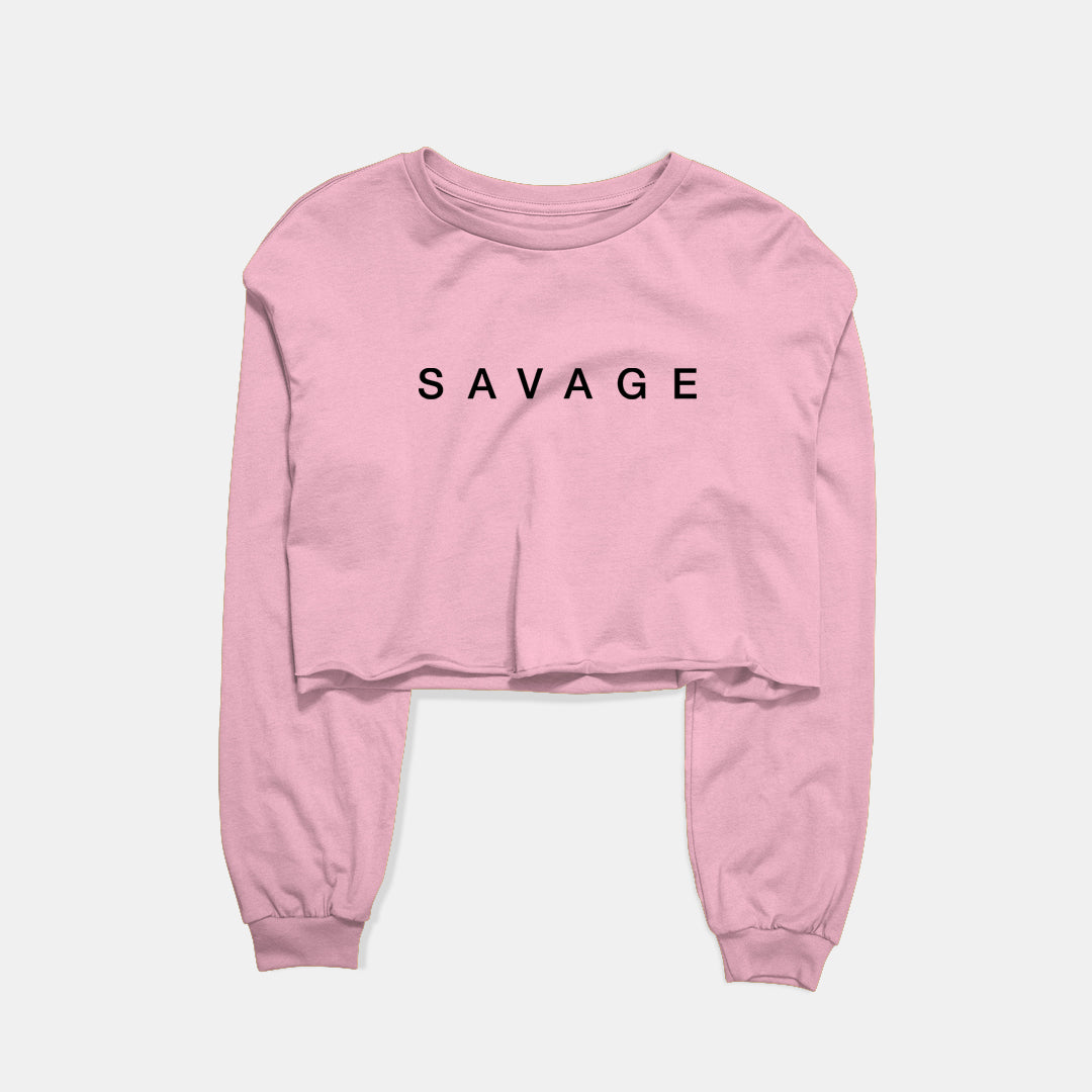 Savage Graphic Cropped Sweatshirt