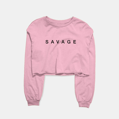 Savage Graphic Cropped Sweatshirt