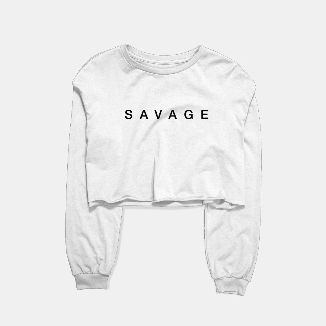 Savage Graphic Cropped Sweatshirt