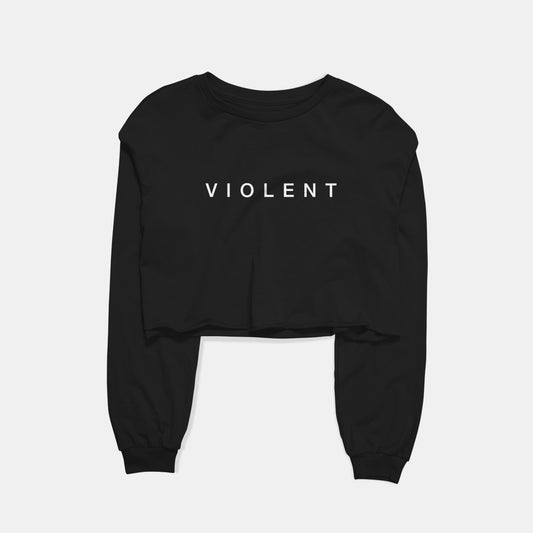 Violent Graphic Cropped Sweatshirt