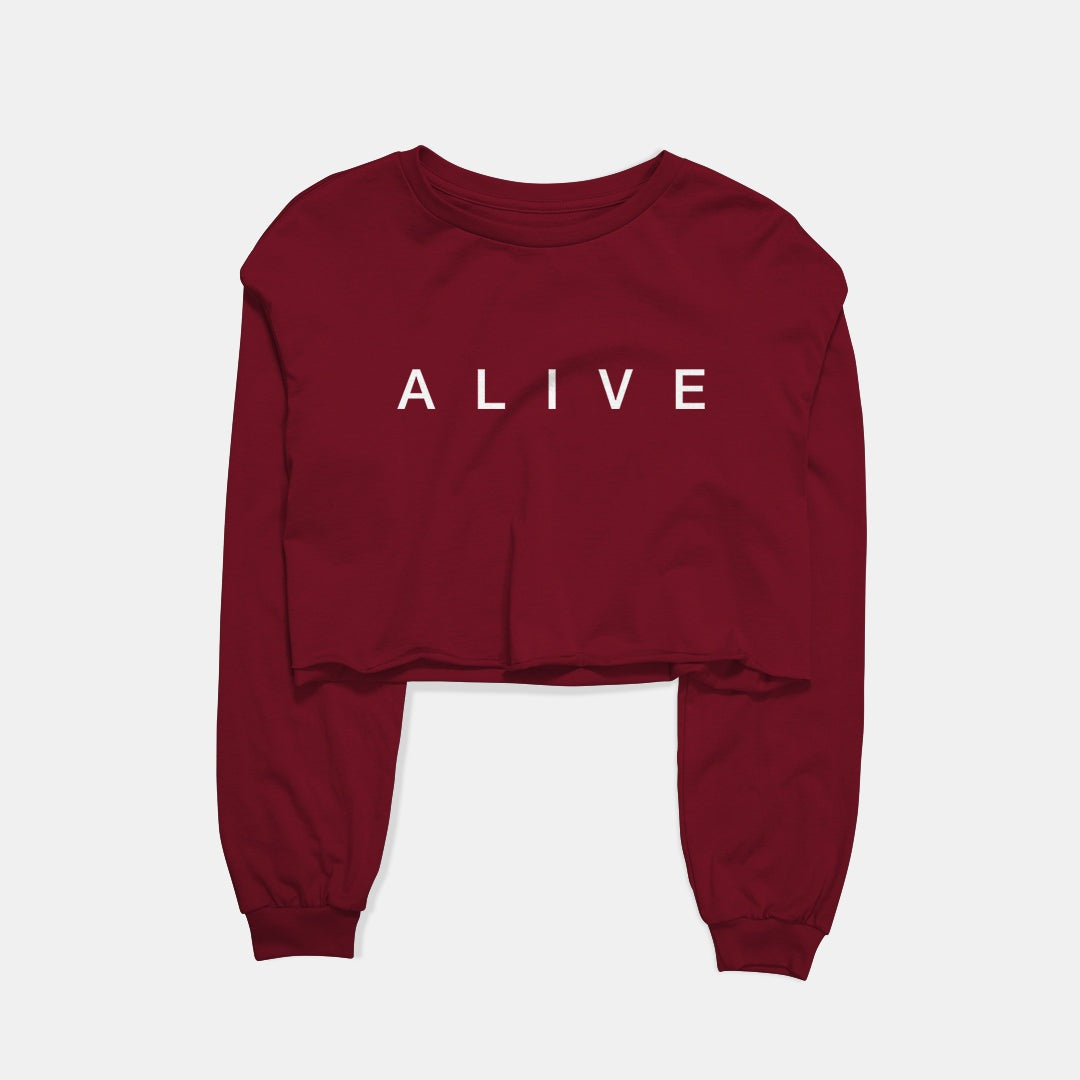 Alive Graphic Cropped Sweatshirt