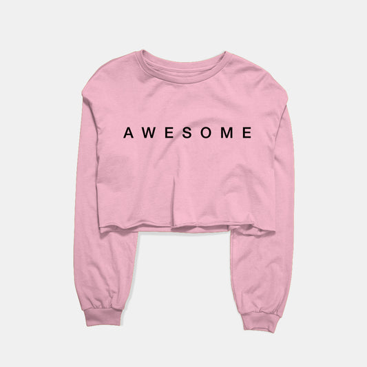 Awesome Graphic Cropped Sweatshirt