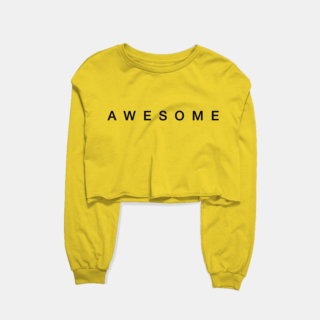 Awesome Graphic Cropped Sweatshirt