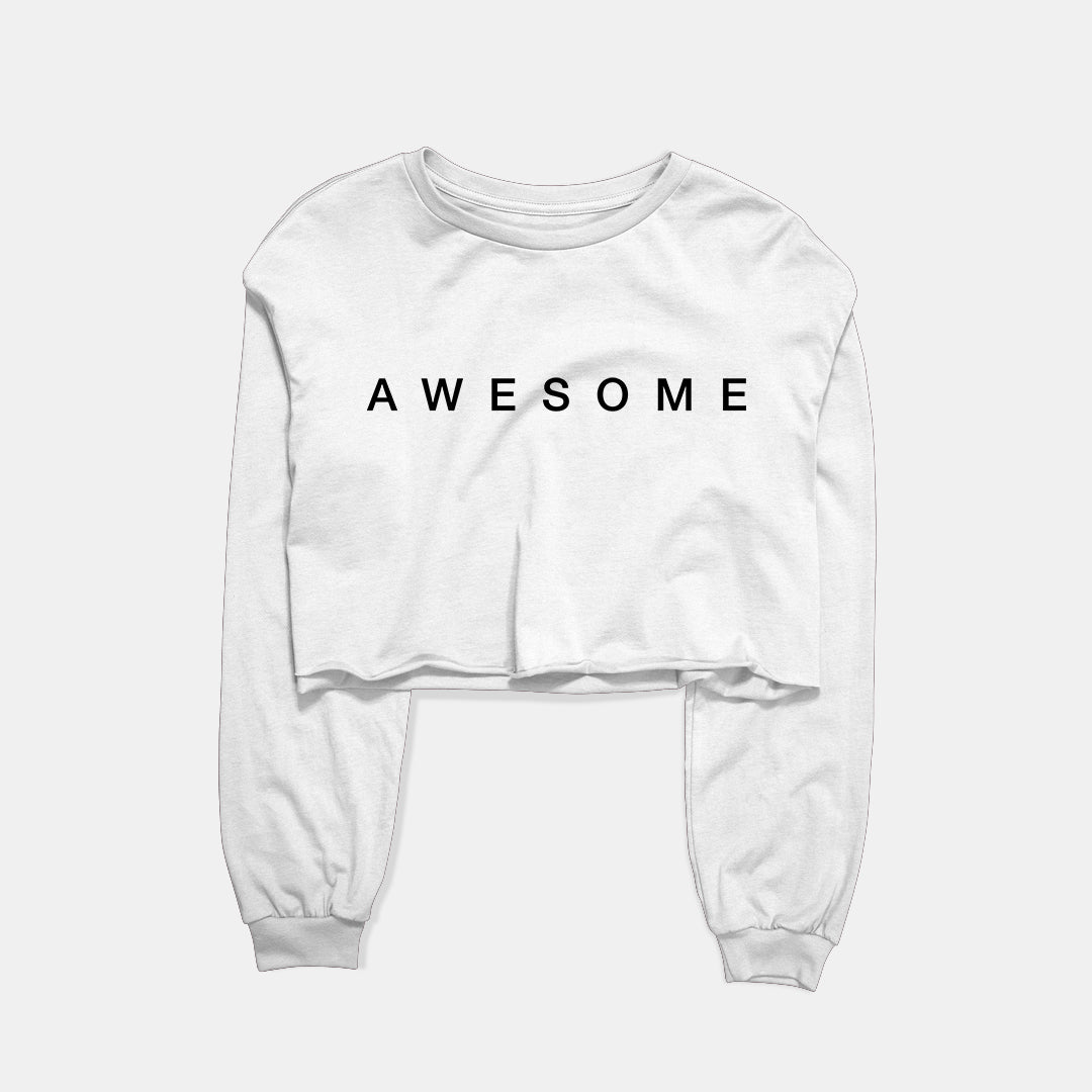 Awesome Graphic Cropped Sweatshirt