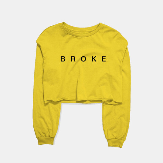 Broke Graphic Cropped Sweatshirt