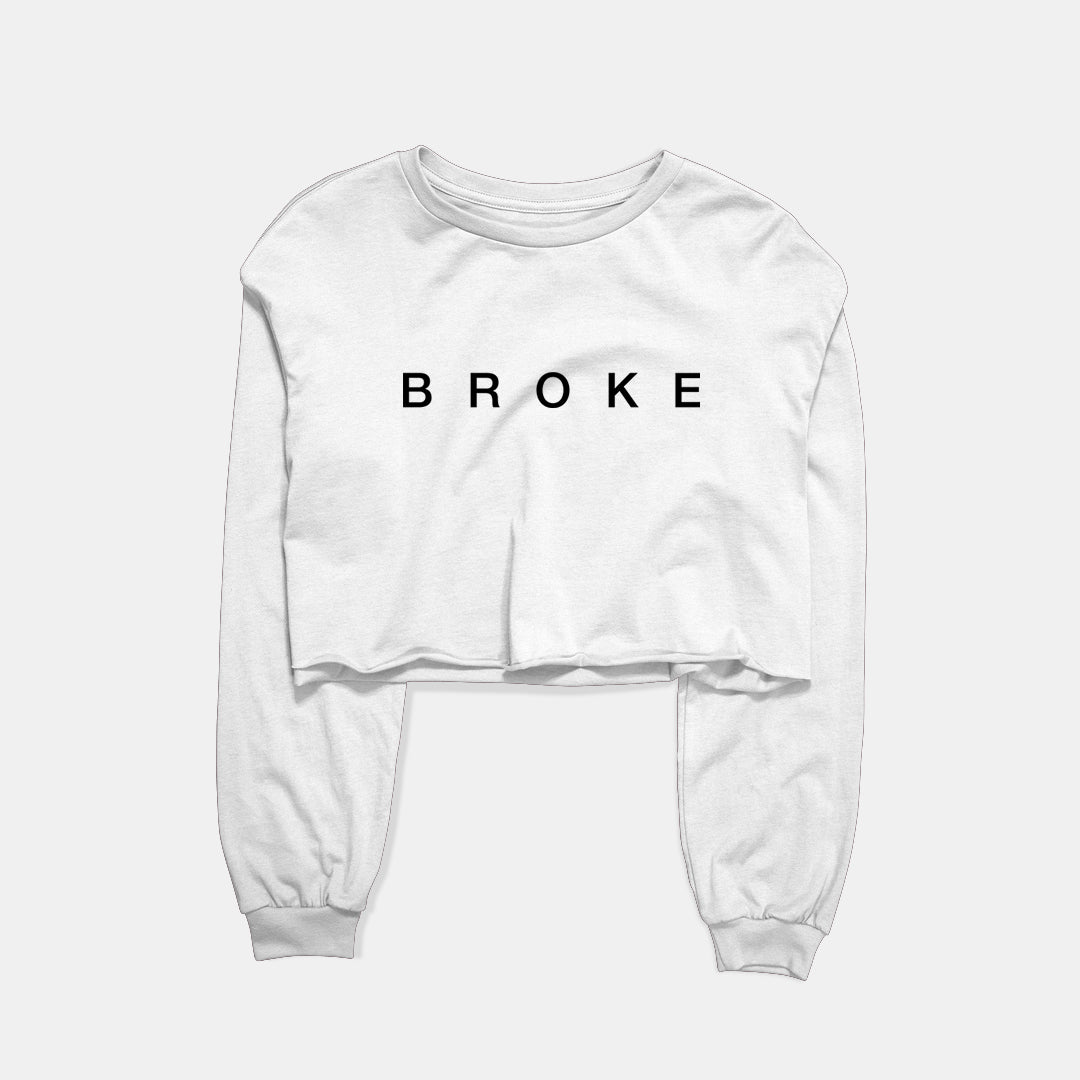 Broke Graphic Cropped Sweatshirt