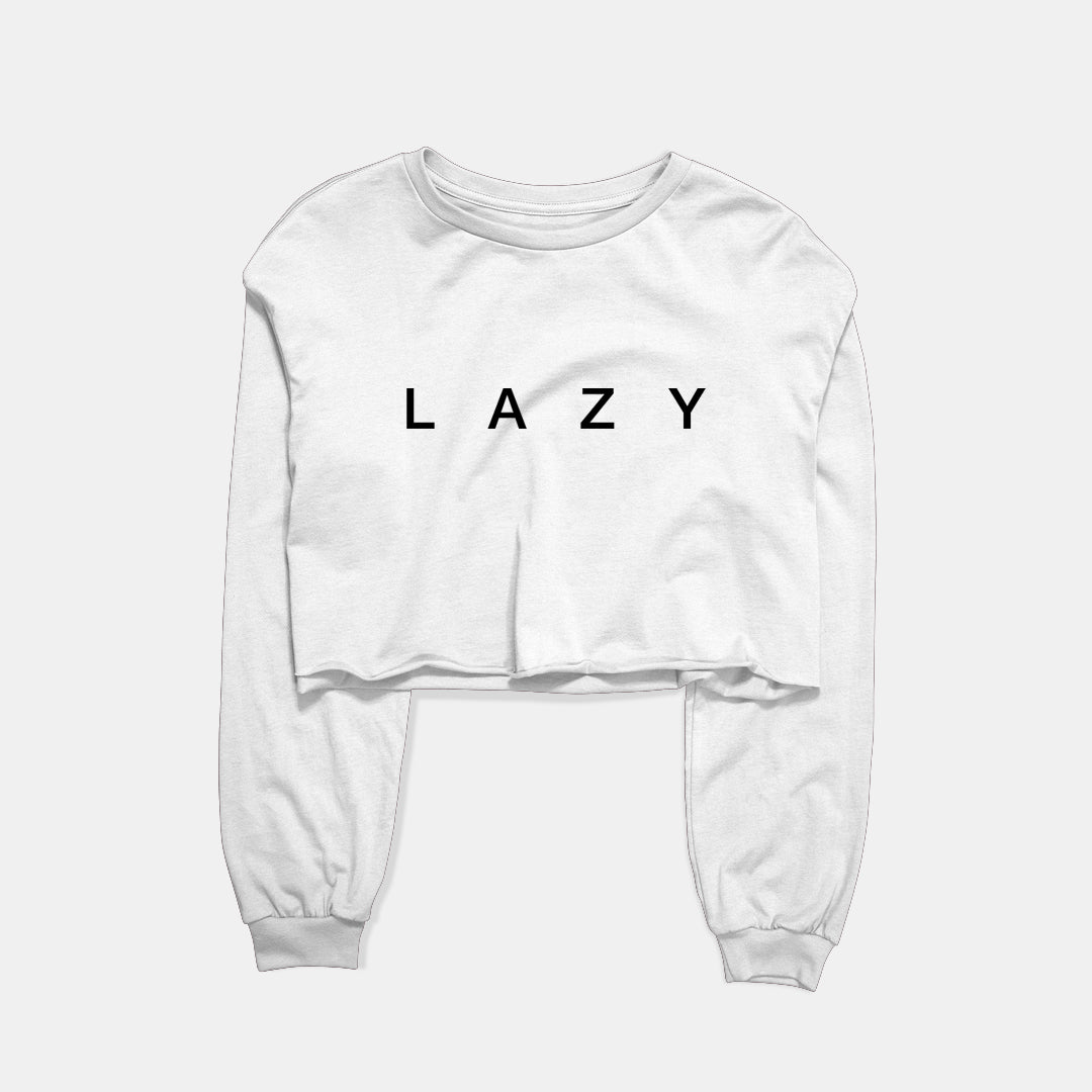 Lazy Graphic Cropped Sweatshirt