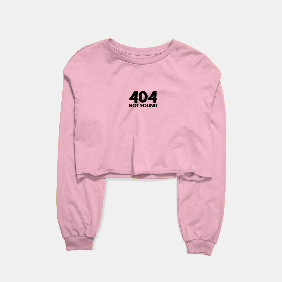 404 Not Found Graphic Cropped Sweatshirt