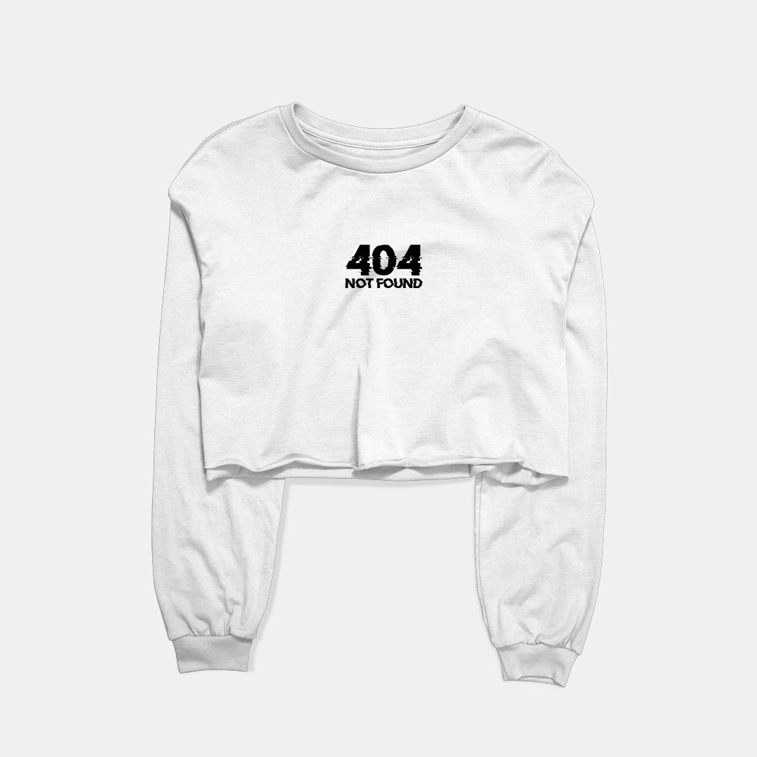 404 Not Found Graphic Cropped Sweatshirt