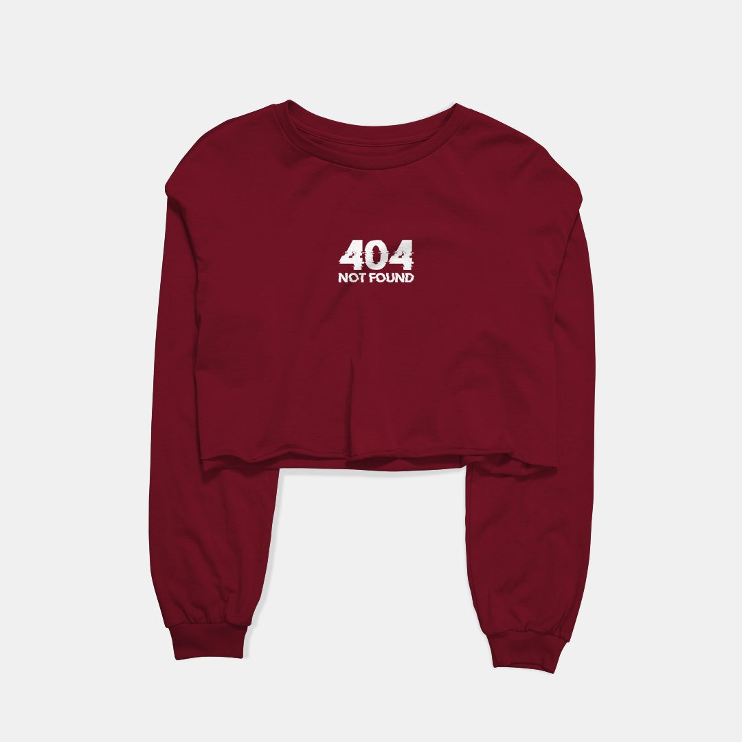 404 Not Found Graphic Cropped Sweatshirt