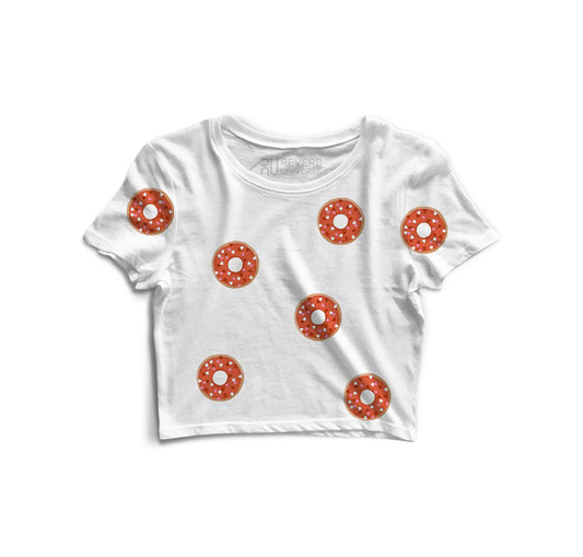 Donuts Graphic Fusion Crop Top