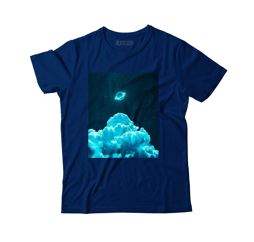 Neon Blue Clouds Graphic Tee