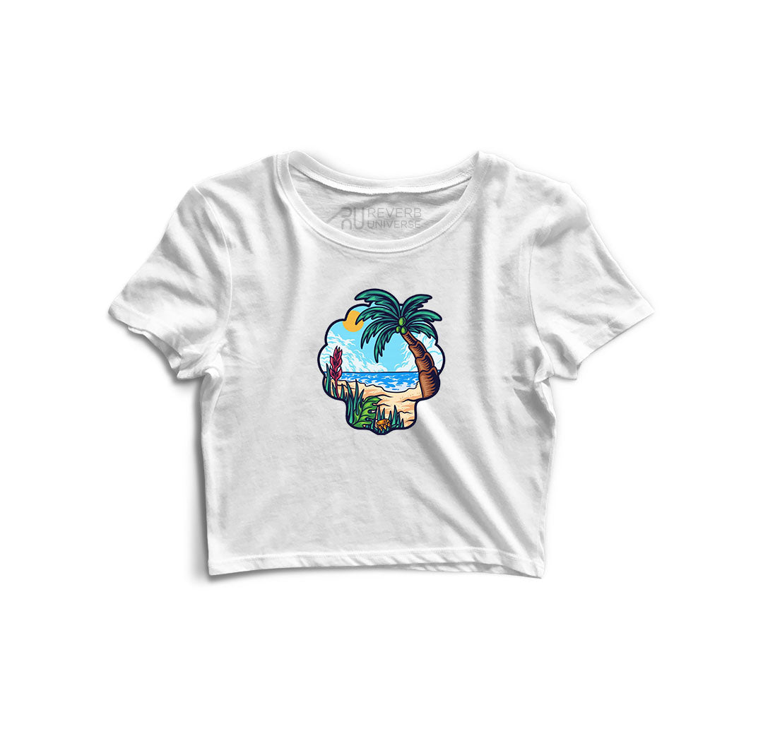 Vibing At The Beach Graphic Crop Top