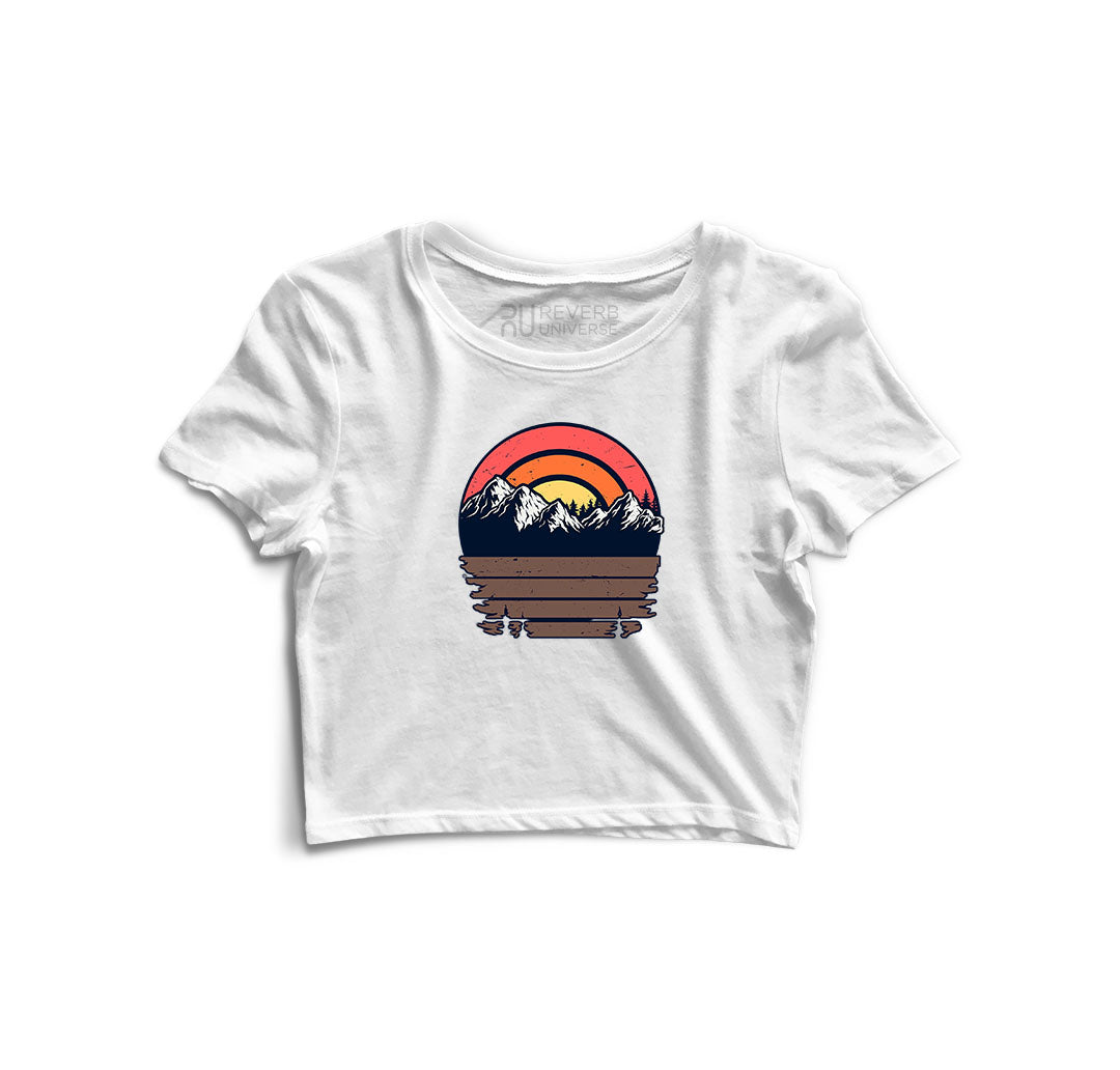 Sunset Behind the Hills Graphic Crop Top