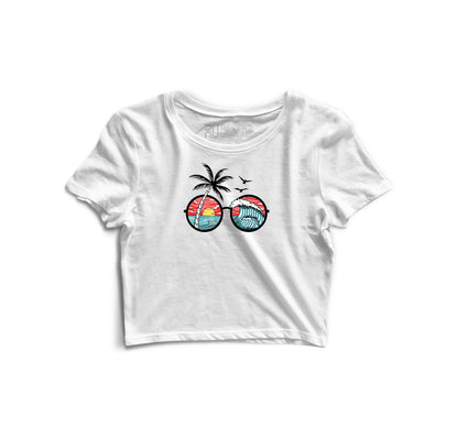 Sunset and Waves Graphic Crop Top