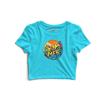 Summer At The Beach Graphic Crop Top