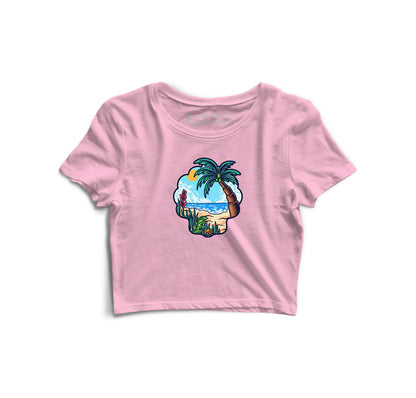 Vibing At The Beach Graphic Crop Top