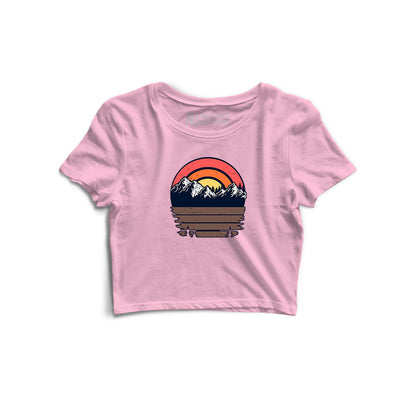 Sunset Behind the Hills Graphic Crop Top