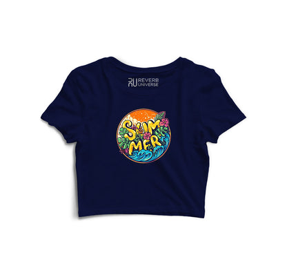 Summer At The Beach Graphic Crop Top