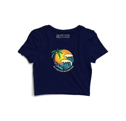 All Vibes are Welcome Here Graphic Crop Top