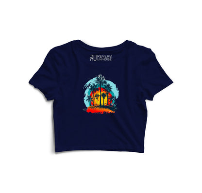 Sunset and Trees Graphic Crop Top