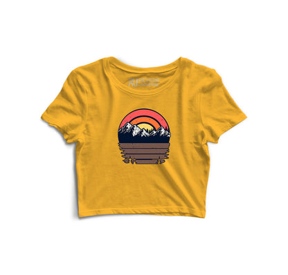 Sunset Behind the Hills Graphic Crop Top