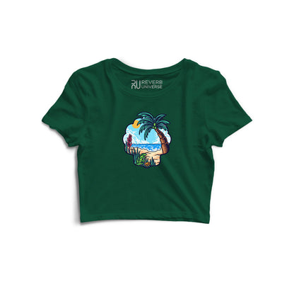 Vibing At The Beach Graphic Crop Top