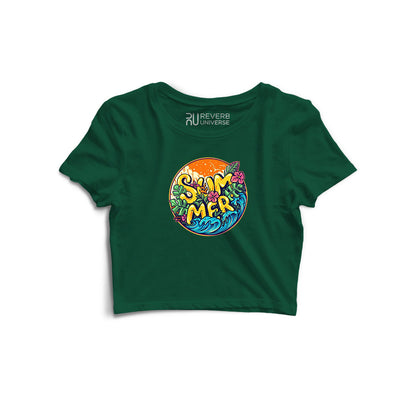 Summer At The Beach Graphic Crop Top