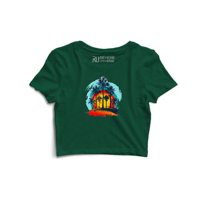 Sunset and Trees Graphic Crop Top