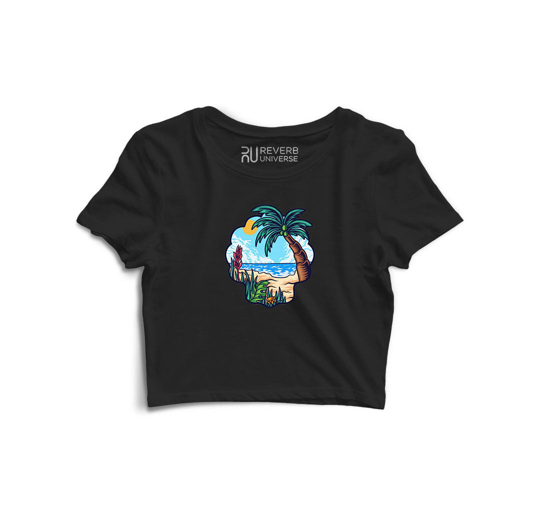 Vibing At The Beach Graphic Crop Top
