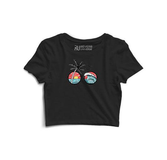 Sunset and Waves Graphic Crop Top