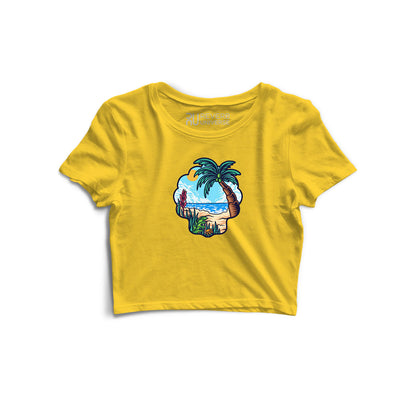 Vibing At The Beach Graphic Crop Top