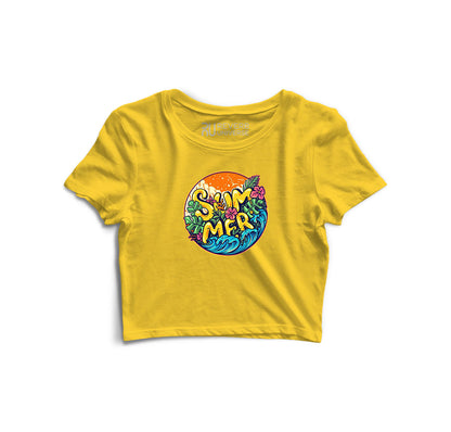 Summer At The Beach Graphic Crop Top