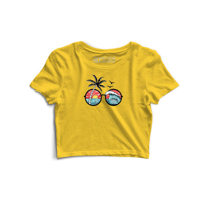 Sunset and Waves Graphic Crop Top