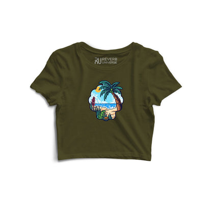 Vibing At The Beach Graphic Crop Top