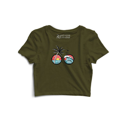 Sunset and Waves Graphic Crop Top