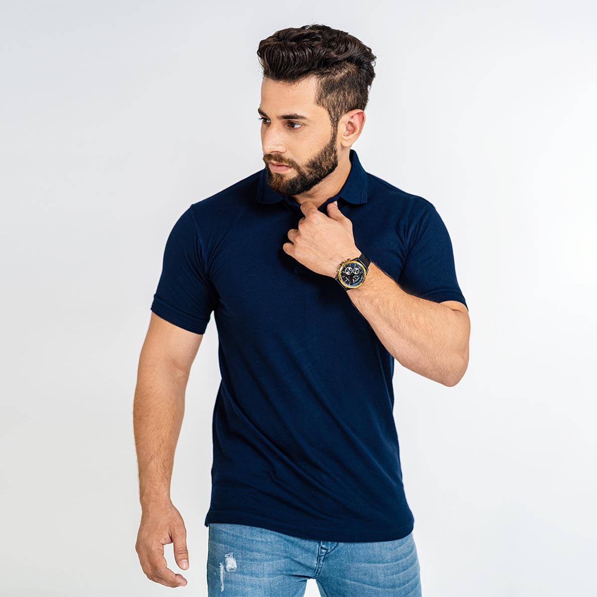 Navy Blue Unisex Polo Tshirt