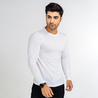 Basic White Full Sleeve Tee