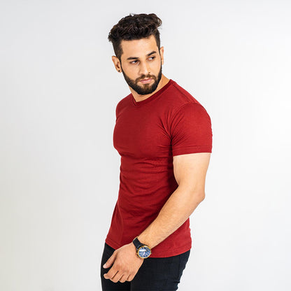 Basic Maroon Half Sleeve Tee